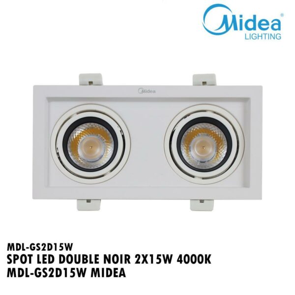 SPOT LED DOUBLE NOIR 2X15W 4000K MDL-GS2D15W MIDEA
