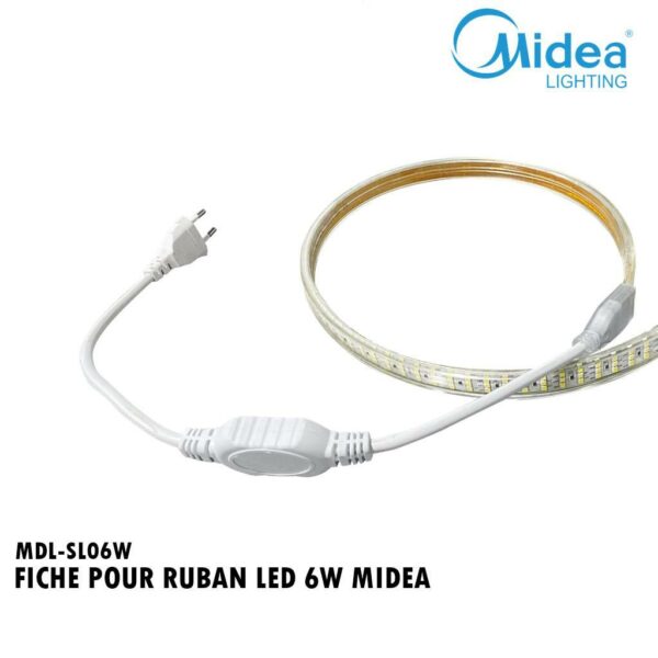 FICHE POUR RUBAN LED 6W MIDEA
