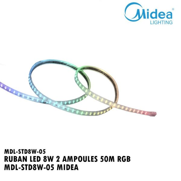 RUBAN LED 8W 2 AMPOULES 50M RGB MDL-STD8W-05 MIDEA