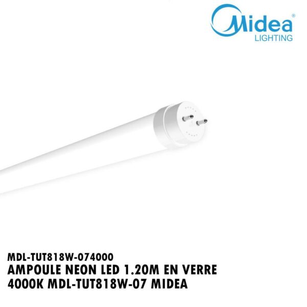 AMPOULE NEON LED 1.20M EN VERRE 4000K MDL-TUT818W-07 MIDEA