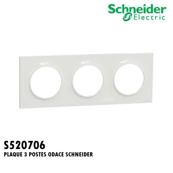 PLAQUE 3 POSTES ODACE SCHNEIDER