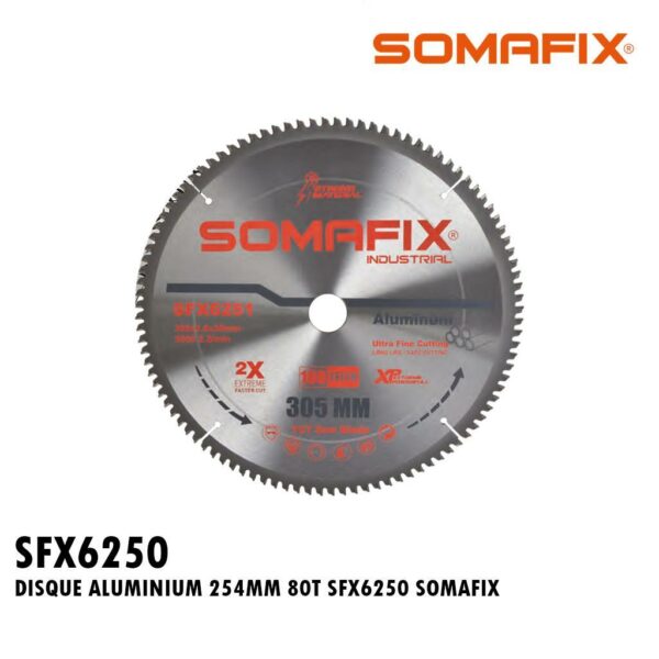 DISQUE ALUMINIUM 254MM 80T SFX6250 SOMAFIX