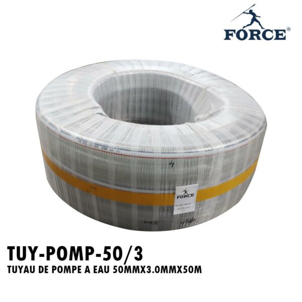 TUYAU DE POMPE A EAU TRANSPARENT 050MMX3.0MMX50M
