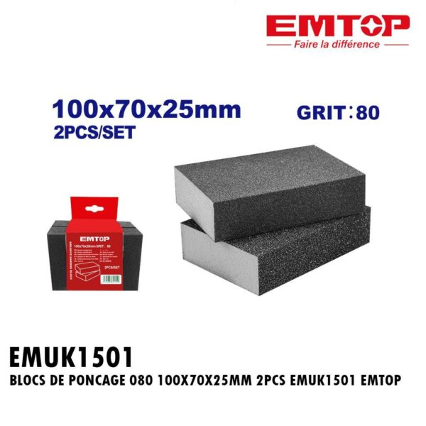 BLOCS DE PONCAGE 080 100X70X25MM 2PCS EMUK1501 EMTOP