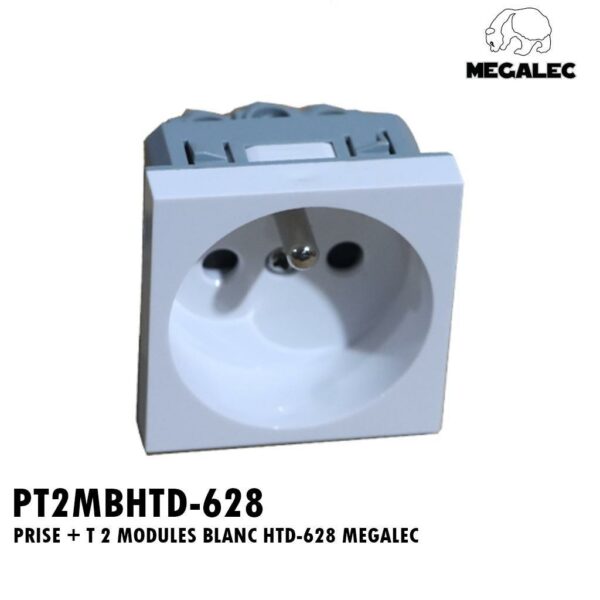 PRISE + T 2 MODULES BLANC HTD-628 MEGALEC