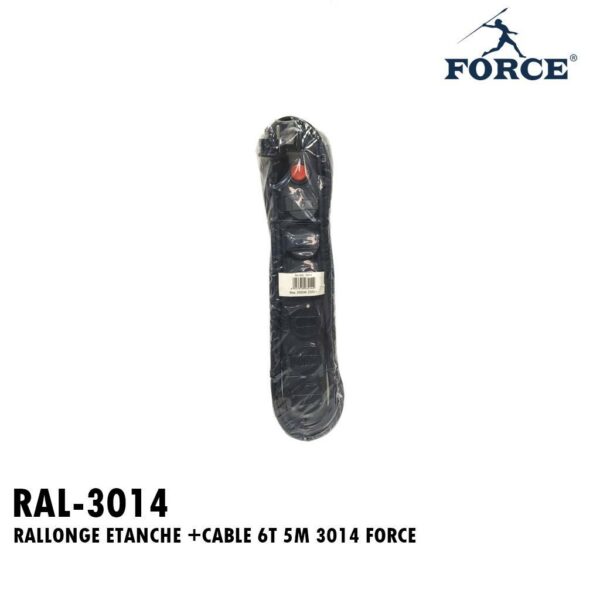 RALLONGE ETANCHE +CABLE 6T 5M 3014 FORCE