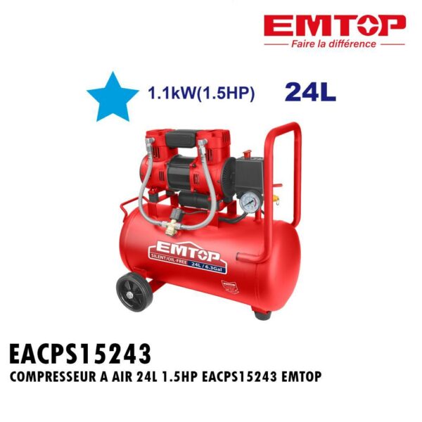 COMPRESSEUR A AIR 24L 1.5HP EACPS15243 EMTOP
