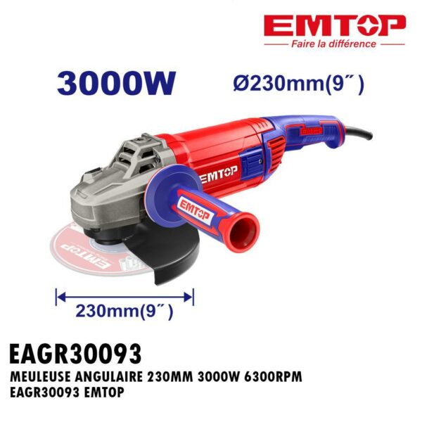 MEULEUSE ANGULAIRE 230MM 3000W 6300RPM EAGR30093 EMTOP