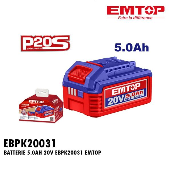 BATTERIE 5.0AH 20V EBPK20031 EMTOP