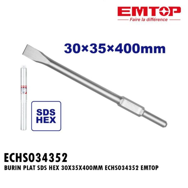 BURIN PLAT SDS HEX 30X35X400MM ECHS034352 EMTOP