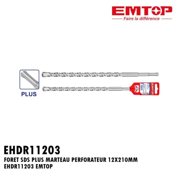 FORET SDS PLUS MARTEAU PERFORATEUR 12X210MM EHDR11203 EMTOP