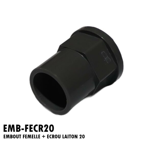 EMBOUT FEMELLE + ECROU LAITON 20