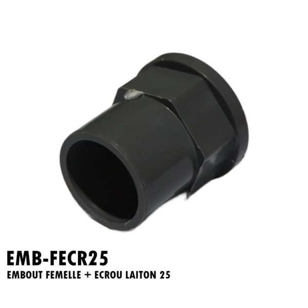 EMBOUT FEMELLE + ECROU LAITON 25