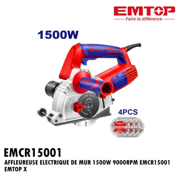 AFFLEUREUSE ELECTRIQUE DE MUR 1500W 9000RPM EMCR15001 EMTOP