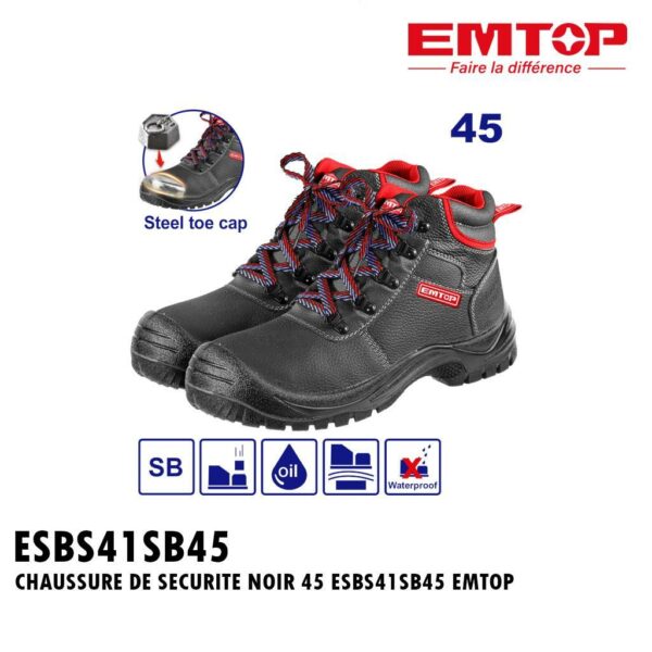 CHAUSSURE DE SECURITE NOIR 45 ESBS41SB45 EMTOP