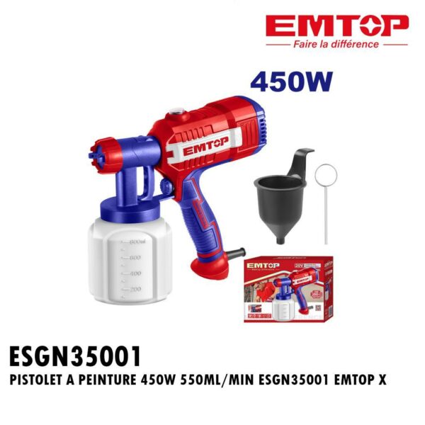 PISTOLET A PEINTURE 450W 550ML/MIN ESGN35001 EMTOP