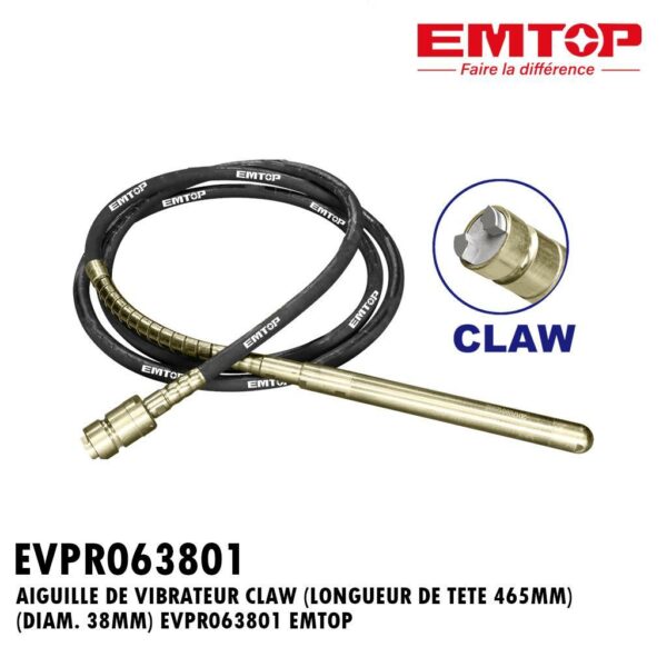 AIGUILLE DE VIBRATEUR CLAW (LONGUEUR DE TETE 465MM) (DIAM. 38MM) EVPR063801 EMTOP
