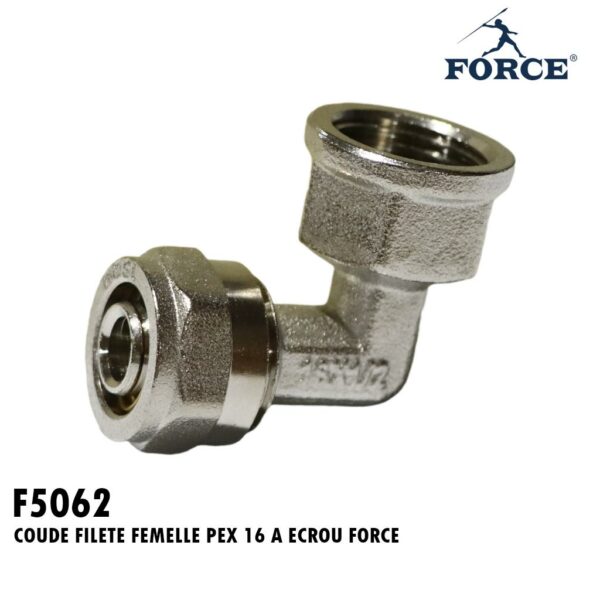 COUDE FILETE FEMELLE PEX 16 A ECROU FORCE