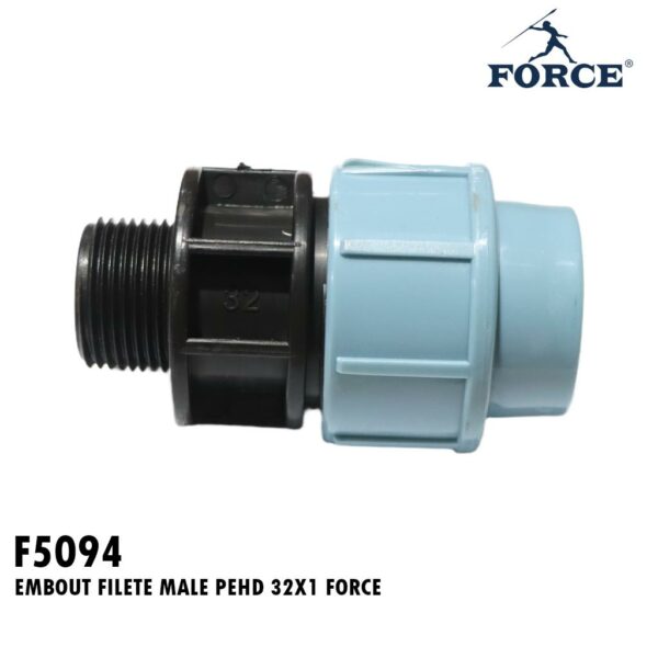 EMBOUT FILETE MALE PEHD 32X1 FORCE