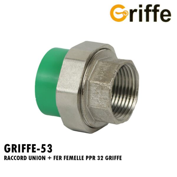 RACCORD UNION + FER FEMELLE PPR 32 GRIFFE