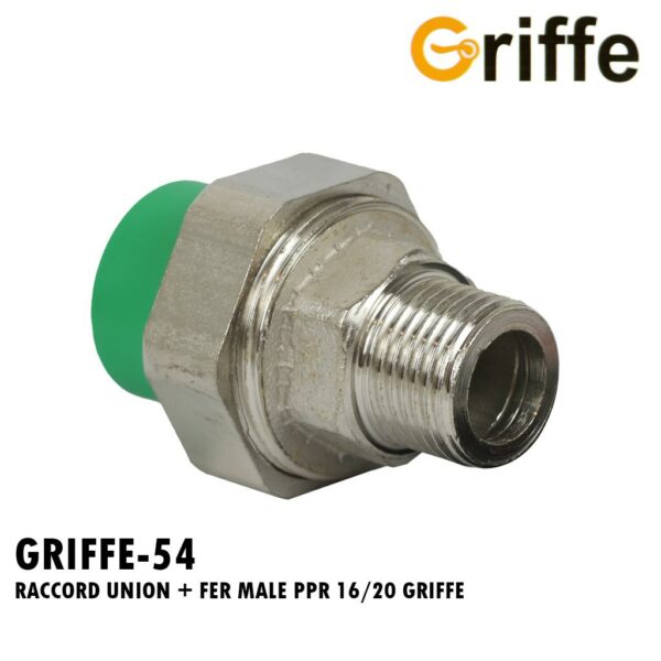 RACCORD UNION + FER MALE PPR 16/20 GRIFFE