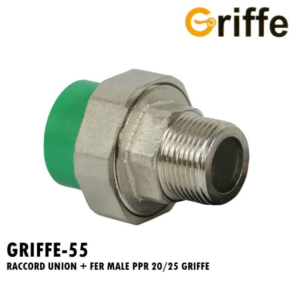 RACCORD UNION + FER MALE PPR 20/25 GRIFFE