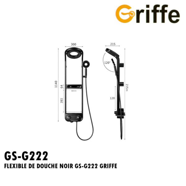 FLEXIBLE DE DOUCHE NOIR GS-G222 GRIFFE