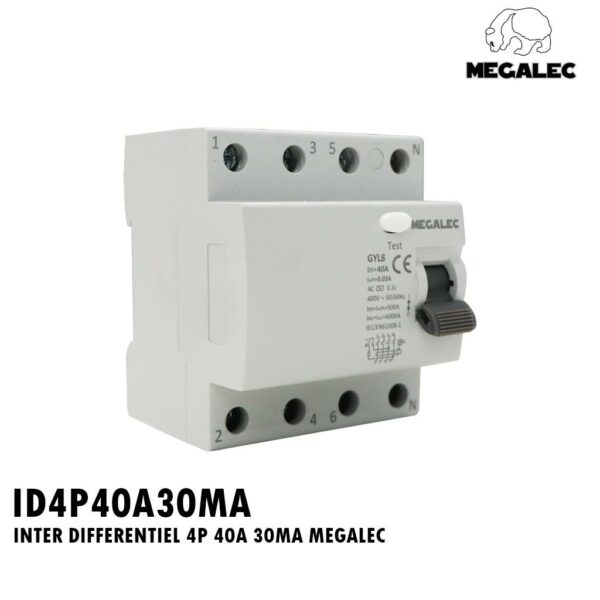 INTER DIFFERENTIEL 4P 40A 30MA MEGALEC