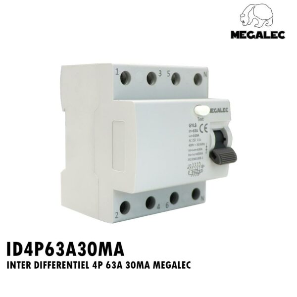 INTER DIFFERENTIEL 4P 63A 30MA MEGALEC