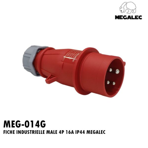 FICHE INDUSTRIELLE MALE 4P 16A IP44 MEGALEC