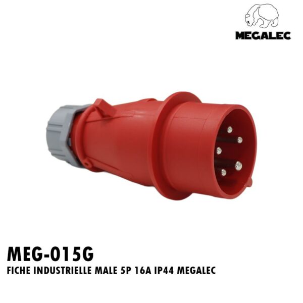 FICHE INDUSTRIELLE MALE 5P 16A IP44 MEGALEC