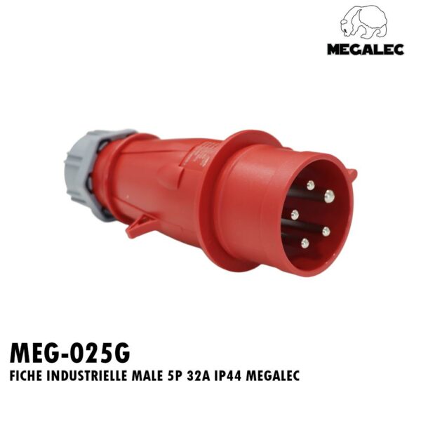 FICHE INDUSTRIELLE MALE 5P 32A IP44 MEGALEC