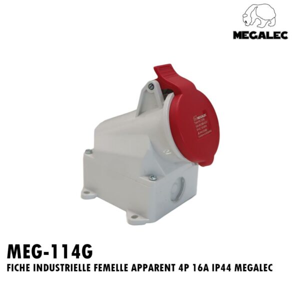 FICHE INDUSTRIELLE FEMELLE APPARENT 4P 16A IP44 MEGALEC