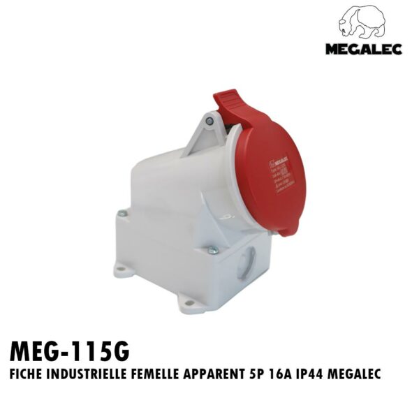 FICHE INDUSTRIELLE FEMELLE APPARENT 5P 16A IP44 MEGALEC