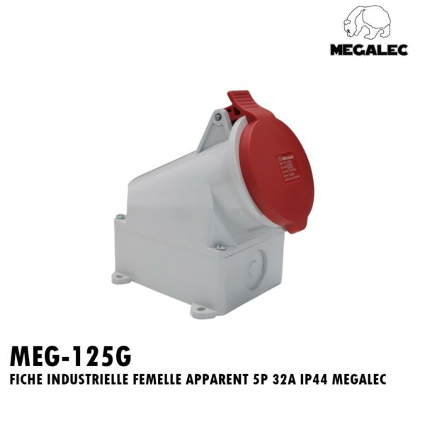 FICHE INDUSTRIELLE FEMELLE APPARENT 5P 32A IP44 MEGALEC