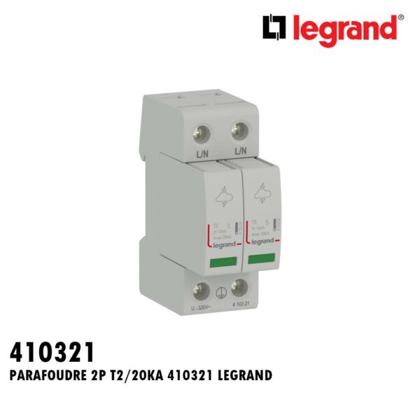PARAFOUDRE 2P T2/20KA 410321 LEGRAND