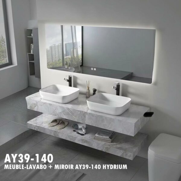 MEUBLE-LAVABO + MIROIR AY39-140 HYDRIUM