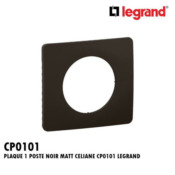 PLAQUE 1 POSTE NOIR MATT CELIANE CP0101 LEGRAND