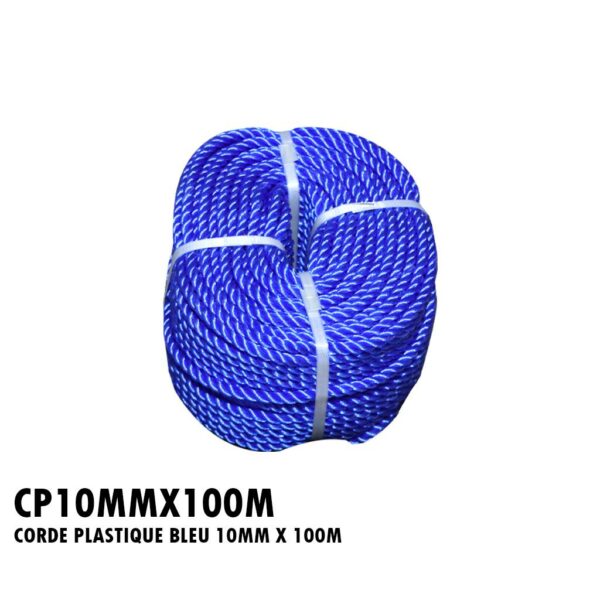 CORDE PLASTIQUE BLEU 10MM X 100M