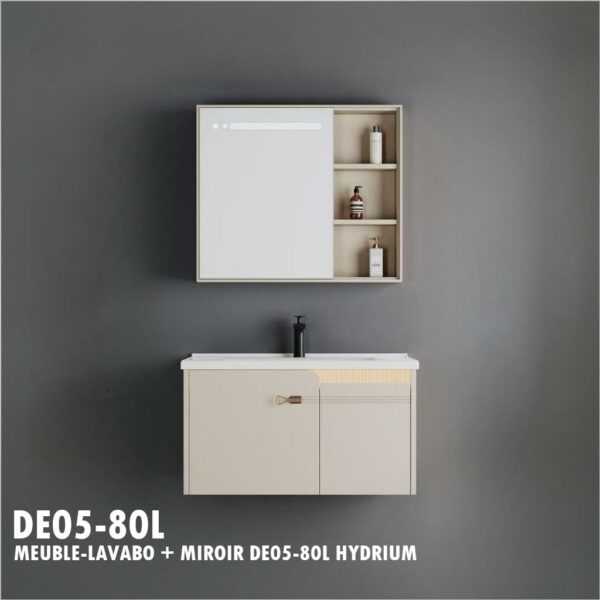 MEUBLE-LAVABO + MIROIR DE05-80L HYDRIUM