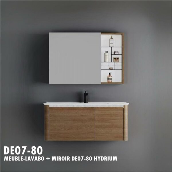 MEUBLE-LAVABO + MIROIR DE07-80 HYDRIUM