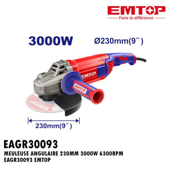 MEULEUSE ANGULAIRE 230MM 3000W 6300RPM EAGR30093 EMTOP