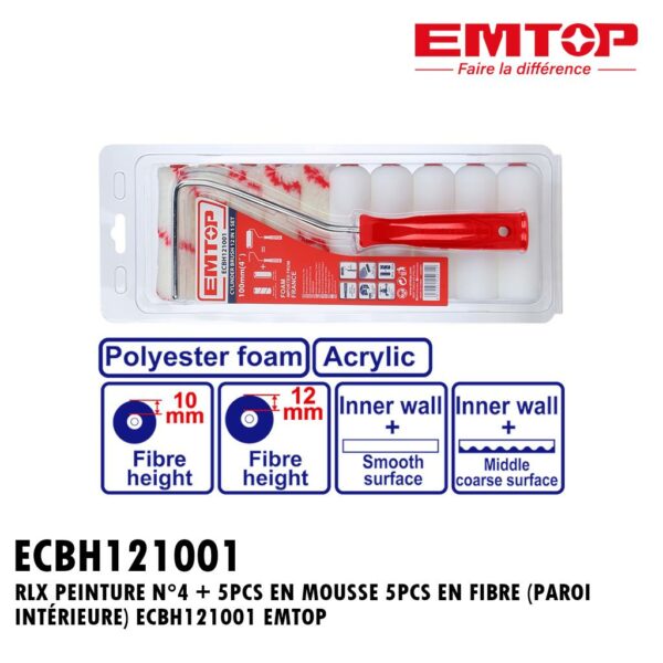 RLX PEINTURE N°4 + 5PCS EN MOUSSE 5PCS EN FIBRE (PAROI INTÉRIEURE) ECBH121001 EMTOP