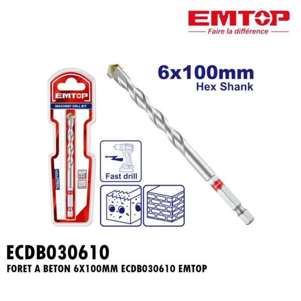 FORET A BETON 6X100MM ECDB030610 EMTOP