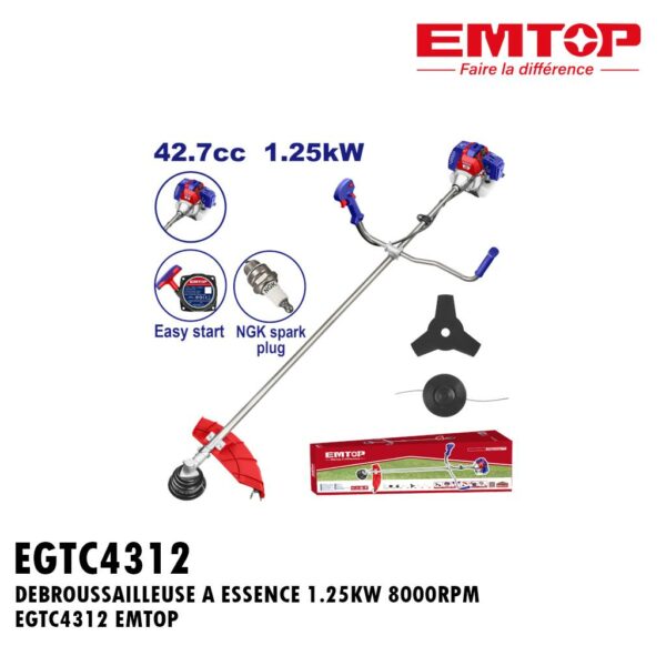 DEBROUSSAILLEUSE A ESSENCE 1.25KW 8000RPM EGTC4312 EMTOP