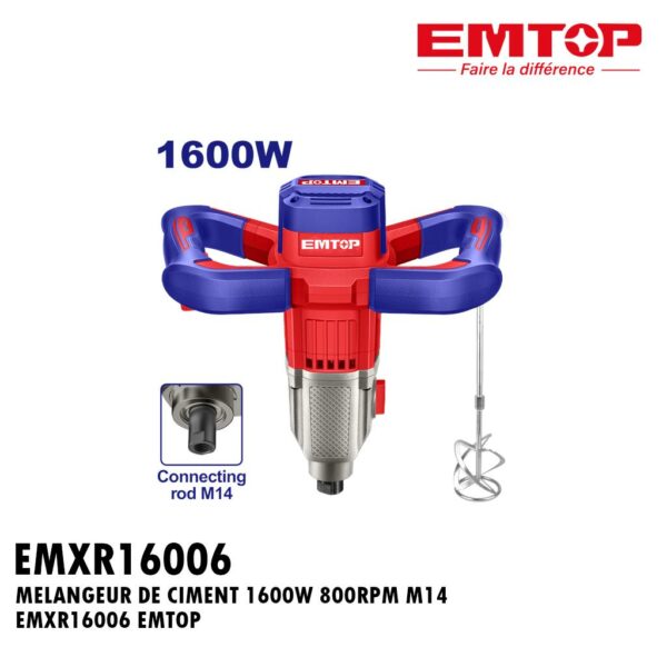 MELANGEUR DE CIMENT 1600W 800RPM M14 EMXR16006 EMTOP