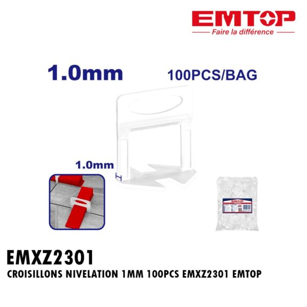 CROISILLONS NIVELATION 1MM 100PCS EMXZ2301 EMTOP