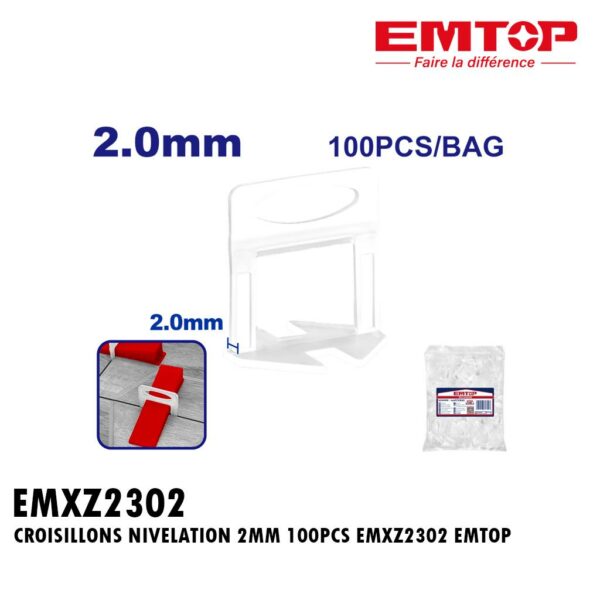 CROISILLONS NIVELATION 2MM 100PCS EMXZ2302 EMTOP