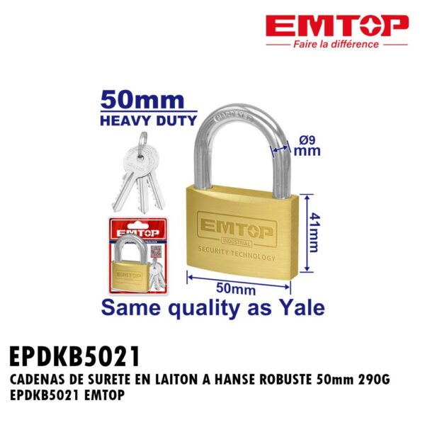 CADENAS DE SURETE EN LAITON 50MM 290G EPDKB5021 EMTOP