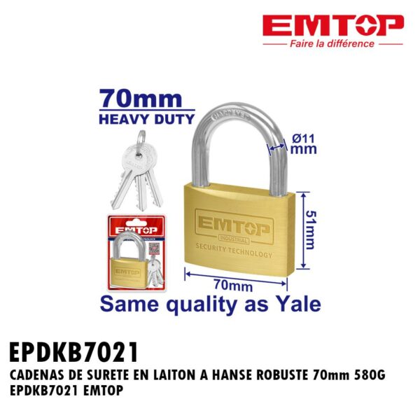 CADENAS DE SURETE EN LAITON 70MM 580G EPDKB7021 EMTOP